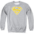 SUPERMAN/LT ORANGE &AMP; WHITE SHIELD - ADULT CREWNECK SWEATSHIRT - ATHLETIC HEATHER