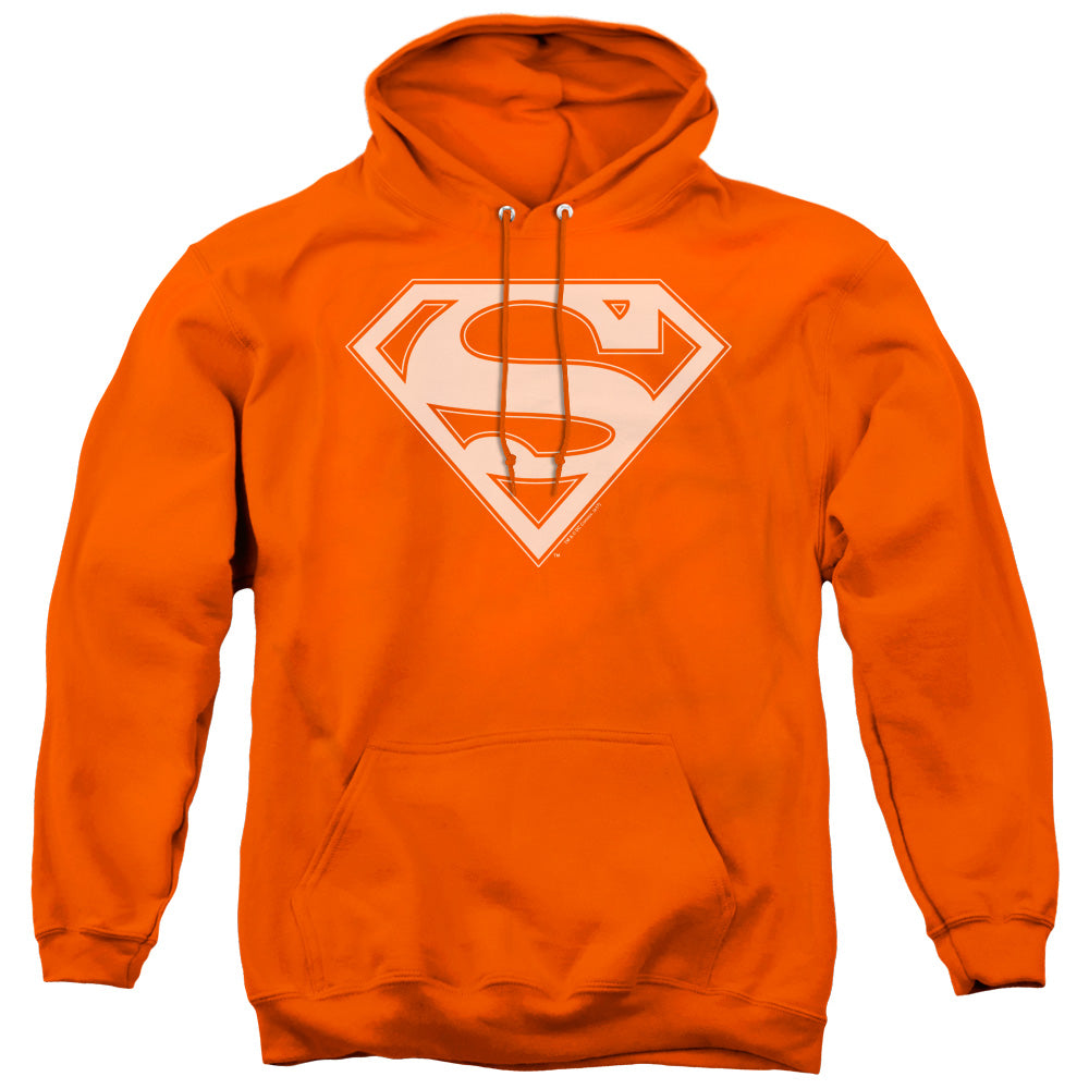 SUPERMAN/ORANGE & WHITE SHIELD - ADULT PULLOVER HOODIE - ORANGE