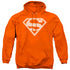 SUPERMAN/ORANGE & WHITE SHIELD - ADULT PULLOVER HOODIE - ORANGE
