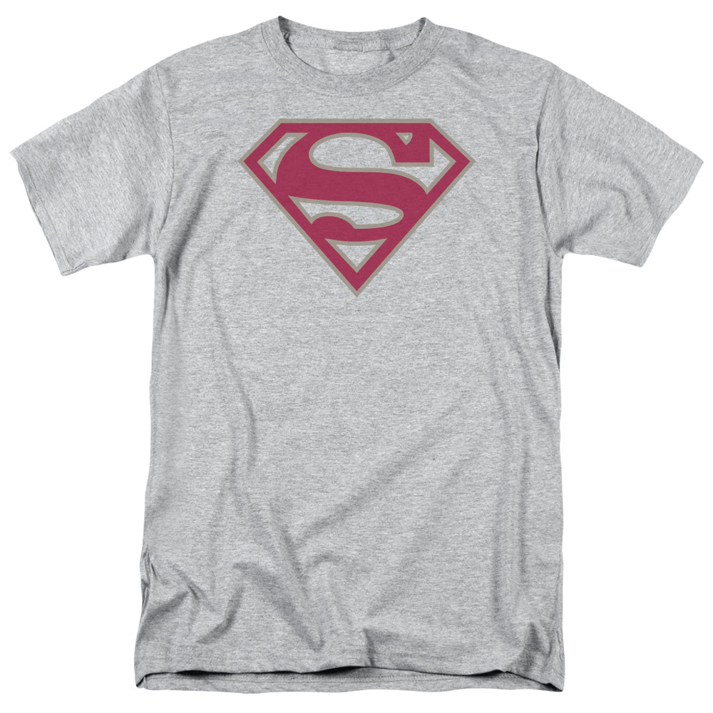 SUPERMAN/CRIMSON & GRAY SHIELD - S/S ADULT 18/1 - ATHLETIC HEATHER