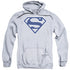 SUPERMAN/NAVY &AMP; WHITE SHIELD - ADULT PULLOVER HOODIE - ATHLETIC HEATHER