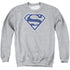 SUPERMAN/NAVY &AMP; WHITE SHIELD - ADULT CREWNECK SWEATSHIRT - ATHLETIC HEATHER