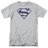 SUPERMAN/NAVY & WHITE SHIELD - S/S ADULT 18/1 - ATHLETIC HEATHER