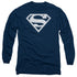 SUPERMAN/NAVY & WHITE SHIELD - L/S ADULT 18/1 - NAVY