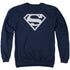 SUPERMAN/NAVY &AMP; WHITE SHIELD - ADULT CREWNECK SWEATSHIRT - NAVY
