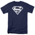 SUPERMAN/NAVY & WHITE SHIELD - S/S ADULT 18/1 - NAVY
