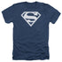 SUPERMAN/NAVY & WHITE SHIELD - ADULT HEATHER - NAVY