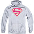 SUPERMAN/RED &AMP; GOLD SHIELD - ADULT PULLOVER HOODIE - ATHLETIC HEATHER