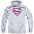 SUPERMAN/PURPLE &AMP; GOLD SHIELD - ADULT PULLOVER HOODIE - ATHLETIC HEATHER