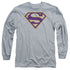 SUPERMAN/PURPLE & GOLD SHIELD - L/S ADULT 18/1 - ATHLETIC HEATHER