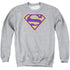 SUPERMAN/PURPLE &AMP; GOLD SHIELD - ADULT CREWNECK SWEATSHIRT - ATHLETIC HEATHER