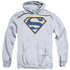 SUPERMAN/NAVY &AMP; ORANGE SHIELD - ADULT PULLOVER HOODIE - ATHLETIC HEATHER