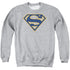 SUPERMAN/NAVY &AMP; ORANGE SHIELD - ADULT CREWNECK SWEATSHIRT - ATHLETIC HEATHER