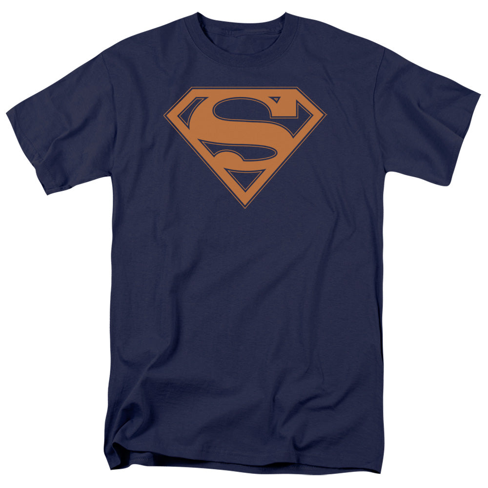 SUPERMAN/NAVY & ORANGE SHIELD - S/S ADULT 18/1 - NAVY