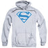 SUPERMAN/BLUE &AMP; WHITE SHIELD - ADULT PULLOVER HOODIE - ATHLETIC HEATHER