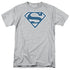 SUPERMAN/BLUE & WHITE SHIELD - S/S ADULT 18/1 - ATHLETIC HEATHER