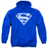 SUPERMAN/BLUE &AMP; WHITE SHIELD - ADULT PULLOVER HOODIE - ROYAL BLUE