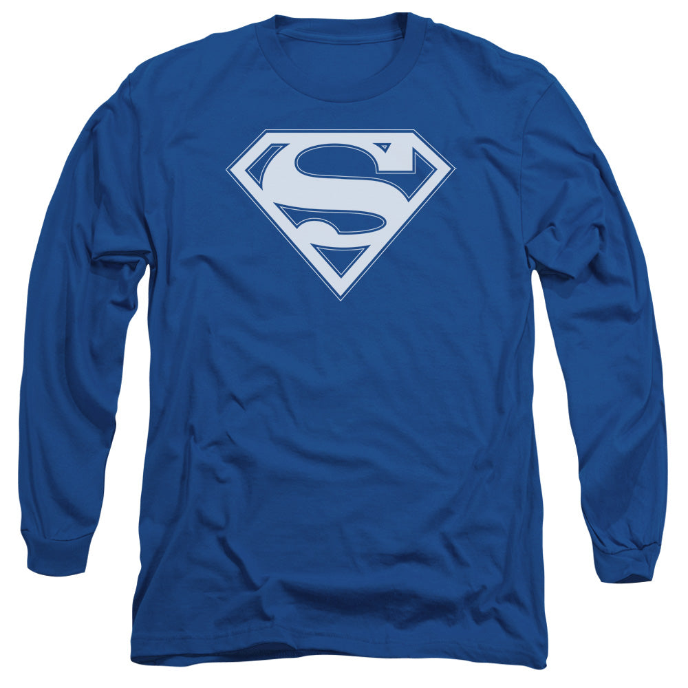 SUPERMAN/BLUE & WHITE SHIELD -  L/S ADULT 18/1  - ROYAL BLUE