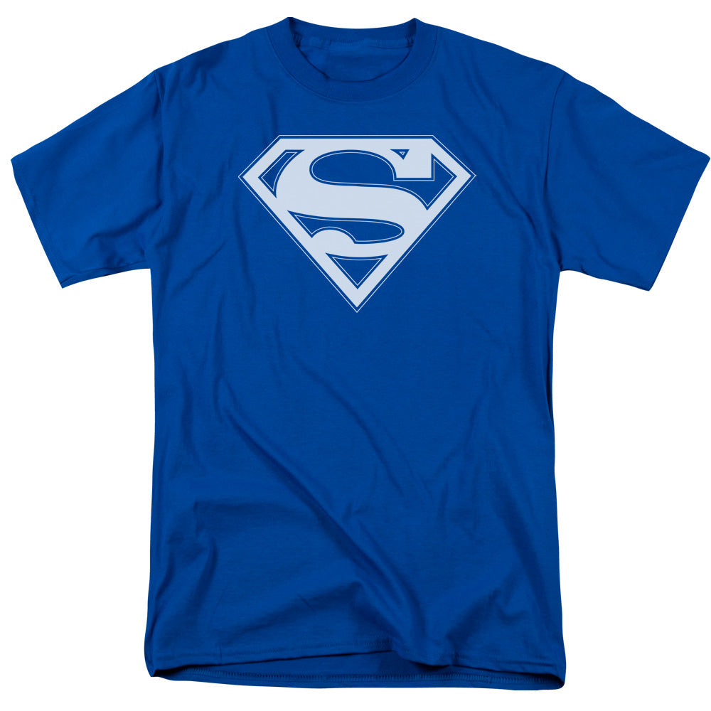 SUPERMAN/BLUE & WHITE SHIELD - S/S ADULT 18/1 - ROYAL BLUE