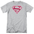 SUPERMAN/RED & WHITE SHIELD - S/S ADULT 18/1 - ATHLETIC HEATHER