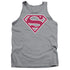 SUPERMAN/RED & WHITE SHIELD - ADULT TANK - ATHLETIC HEATHER