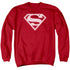 SUPERMAN/RED &AMP; WHITE SHIELD - ADULT CREWNECK SWEATSHIRT - RED