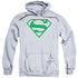 SUPERMAN/GREEN &AMP; WHITE SHIELD - ADULT PULLOVER HOODIE - ATHLETIC HEATHER