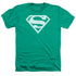 SUPERMAN/GREEN & WHITE SHIELD - ADULT HEATHER - KELLY GREEN
