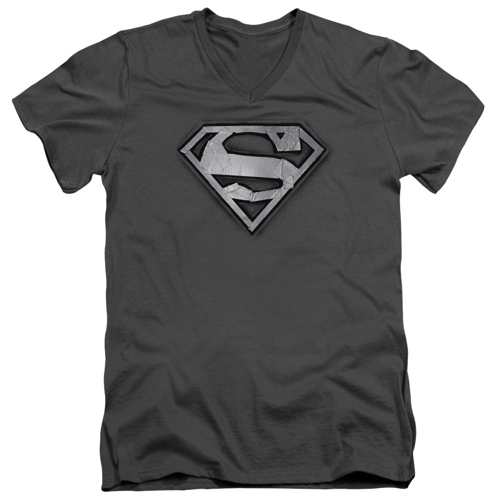 SUPERMAN/DUCT TAPE SHIELD - S/S ADULT V-NECK 30/1 - CHARCOAL