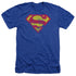 SUPERMAN/CLASSIC LOGO DISTRESSED - ADULT HEATHER - ROYAL BLUE