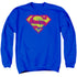 SUPERMAN/CLASSIC LOGO DISTRESSED - ADULT CREWNECK SWEATSHIRT - ROYAL BLUE