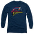 SUPERMAN/FLYING OVER - L/S ADULT 18/1 - NAVY