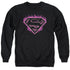 SUPERMAN/FUCHSIA FLAMES - ADULT CREWNECK SWEATSHIRT - BLACK