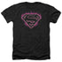 SUPERMAN/FUCHSIA FLAMES - ADULT HEATHER - BLACK