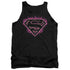 SUPERMAN/FUCHSIA FLAMES - ADULT TANK - BLACK