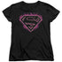 SUPERMAN/FUCHSIA FLAMES - S/S WOMENS TEE - BLACK