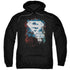 SUPERMAN/REAL HEROES NEVER DIE - ADULT PULLOVER HOODIE - BLACK