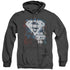 SUPERMAN/REAL HEROES NEVER DIE - ADULT HEATHER HOODIE - BLACK