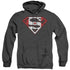 SUPERMAN/CANADIAN SHIELD - ADULT HEATHER HOODIE - BLACK