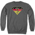 SUPERMAN/GERMAN SHIELD - ADULT CREWNECK SWEATSHIRT - CHARCOAL