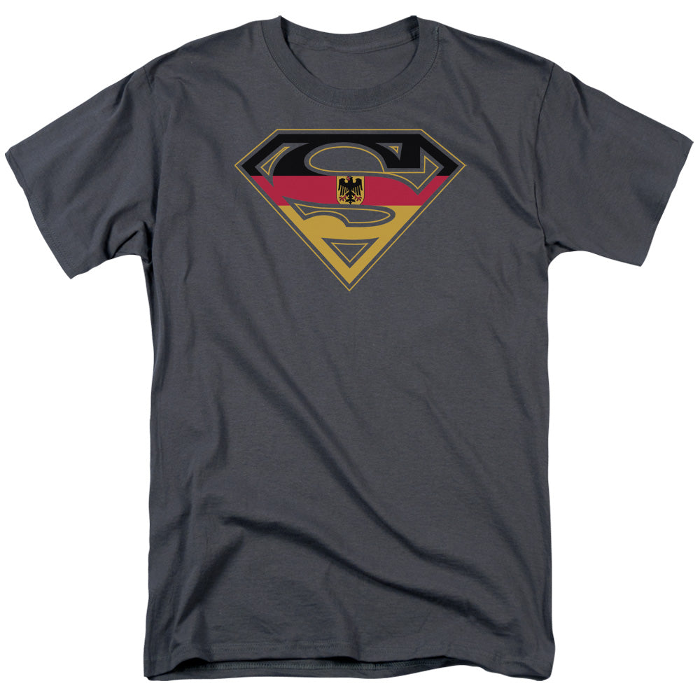 SUPERMAN/GERMAN SHIELD - S/S ADULT 18/1 - CHARCOAL