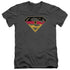 SUPERMAN/GERMAN SHIELD - S/S ADULT V-NECK 30/1 - CHARCOAL