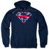 SUPERMAN/GREAT BRITIAN SHIELD - ADULT PULLOVER HOODIE - NAVY