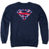 SUPERMAN/GREAT BRITIAN SHIELD - ADULT CREWNECK SWEATSHIRT - NAVY