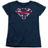 SUPERMAN/GREAT BRITIAN SHIELD - S/S WOMENS TEE - NAVY