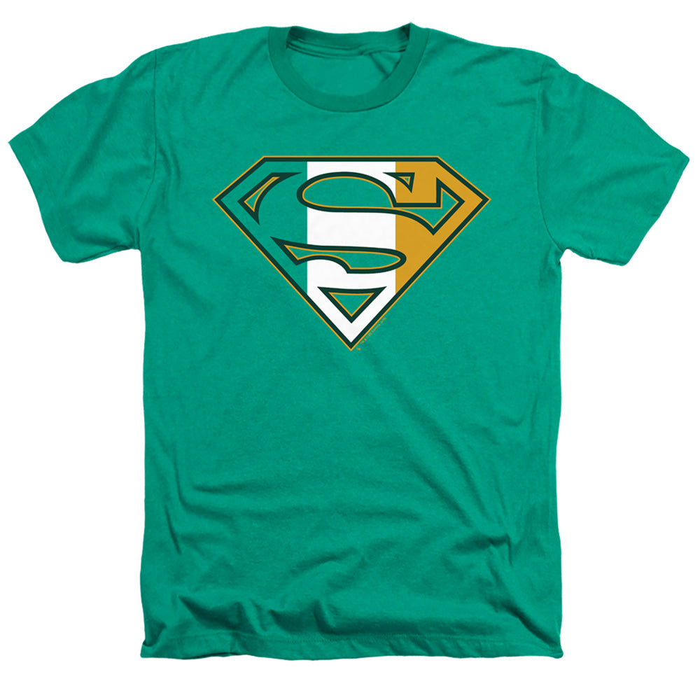 SUPERMAN/IRISH SHIELD - ADULT HEATHER - KELLY GREEN