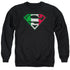 SUPERMAN/ITALIAN SHIELD - ADULT CREWNECK SWEATSHIRT - BLACK