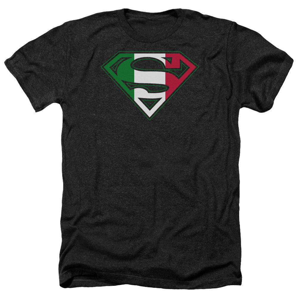 SUPERMAN/ITALIAN SHIELD - ADULT HEATHER - BLACK