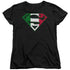 SUPERMAN/ITALIAN SHIELD - S/S WOMENS TEE - BLACK