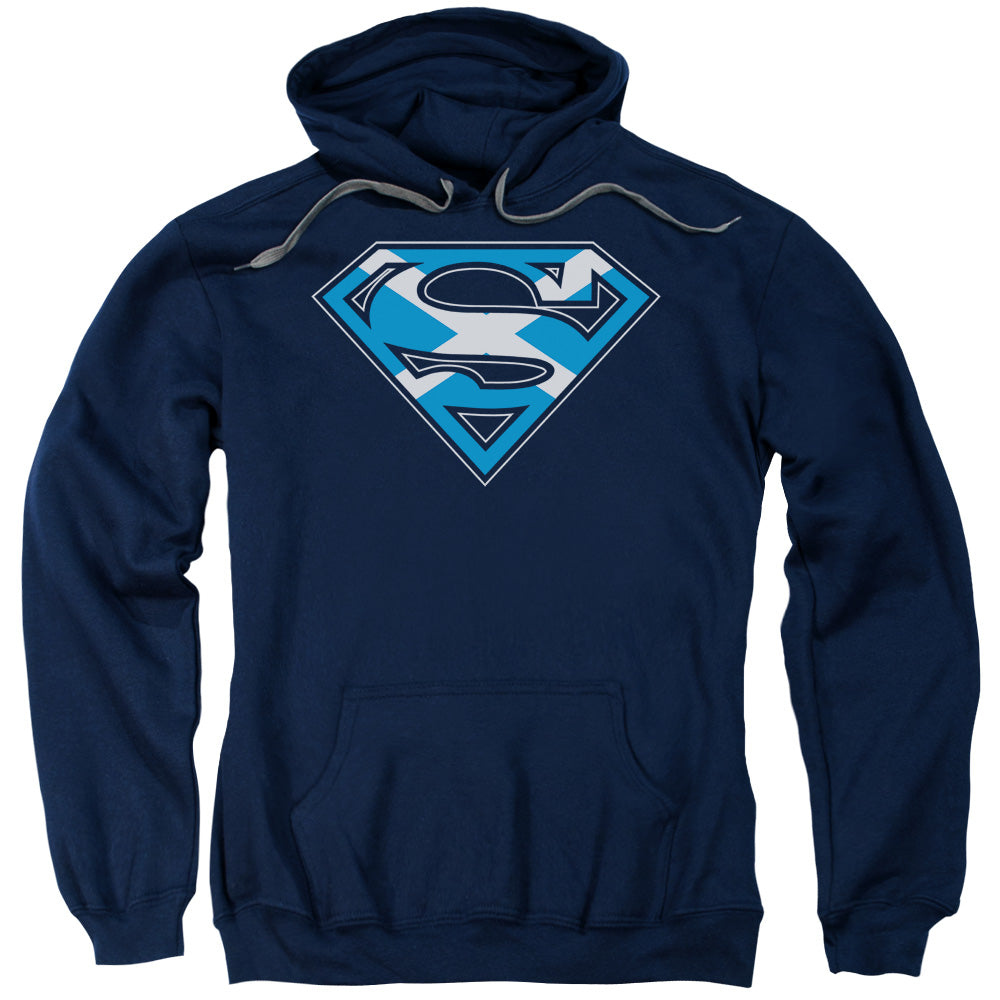 SUPERMAN/SCOTTISH SHIELD - ADULT PULLOVER HOODIE - NAVY